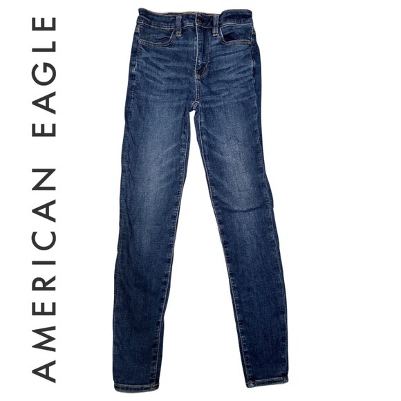 American Eagle Super Hi-Rise Jegging Next Level Stretch Jeans Size 00 - Picture 1 of 9